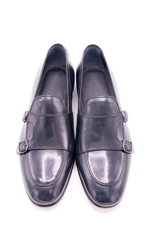 Step out in style with Bagozza Americas' Genuine Leather Men's Belgian Monk Strap Shoe in Navy (7355). Our handcrafted shoes are made in Italy using traditional methods and the finest materials. With multiple safe and secure payment options and easy delivery, ordering your next pair of Bagozza shoes has never been easier. Shop now and step up your shoe game!